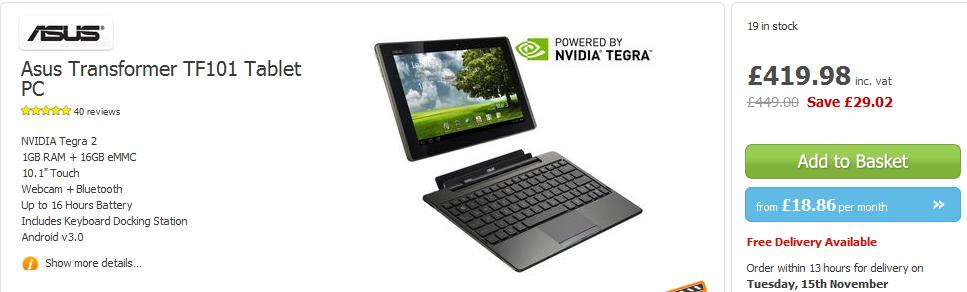Asus transformer pad